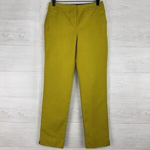 Boden Richmond 7/8 Ankle Cotton Trouser Pants Tapered Leg Size US 6 L Neon Green